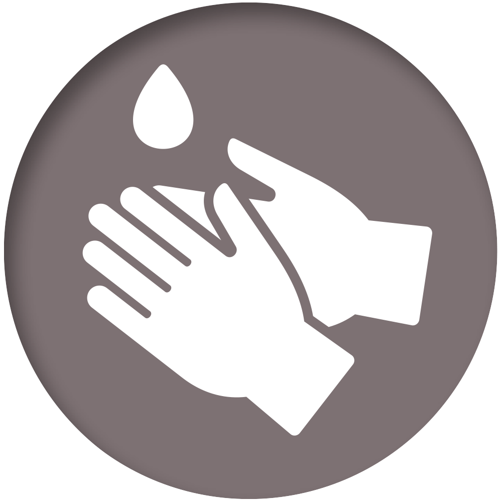 Two hands with a drop of water